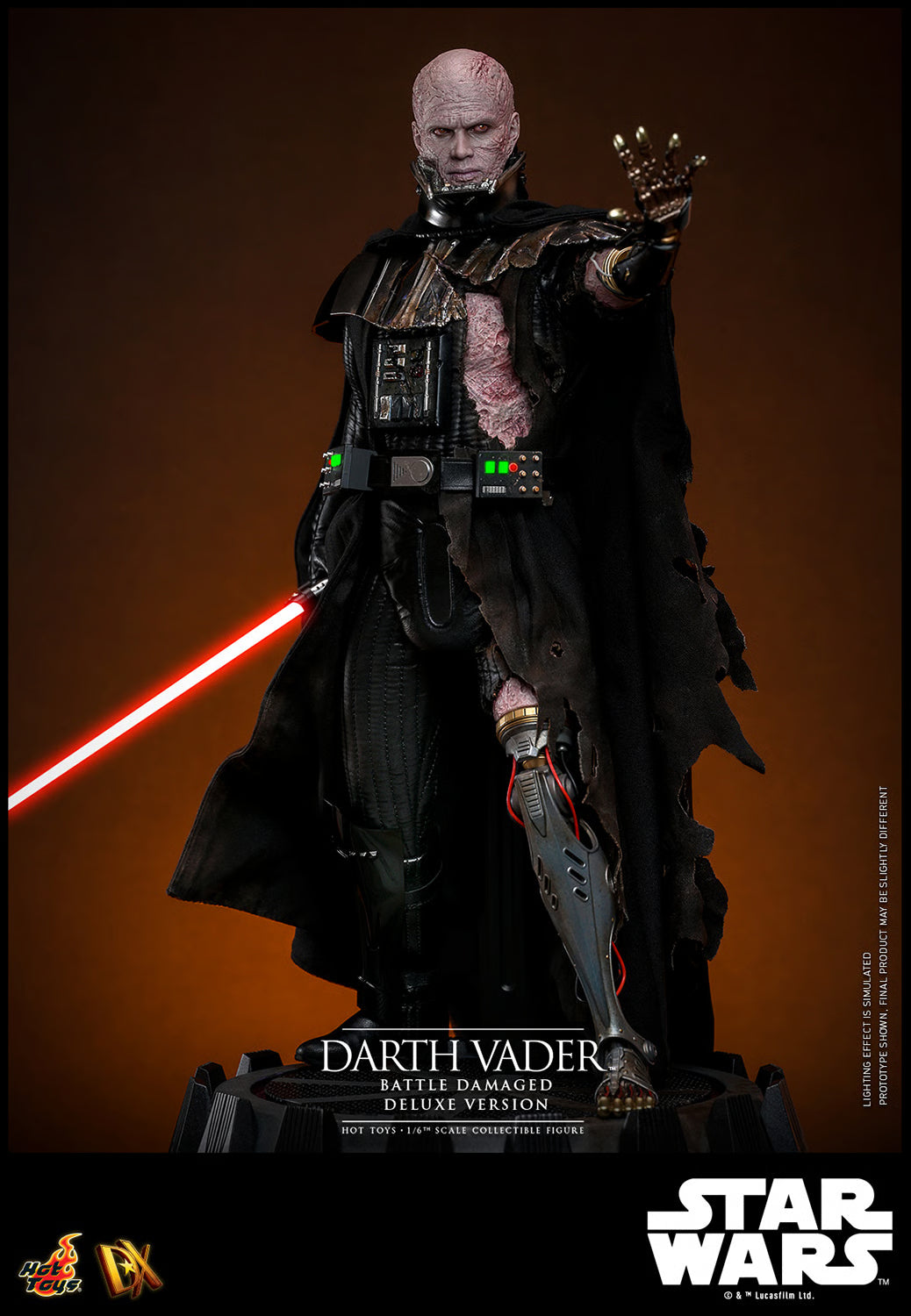 Star Wars Hot Toys Darth Vader Battle Damaged Deluxe Version DX45B 1/6 Licensed Action Figure