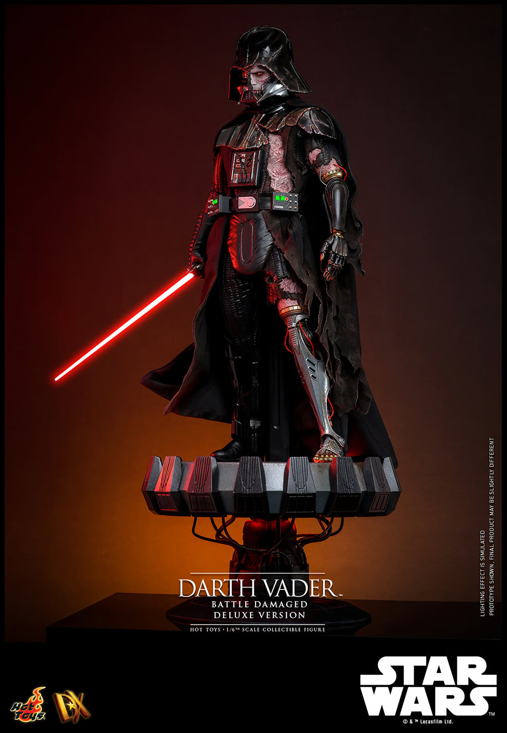 Star Wars Hot Toys Darth Vader Battle Damaged Deluxe Version DX45B 1/6 Licensed Action Figure