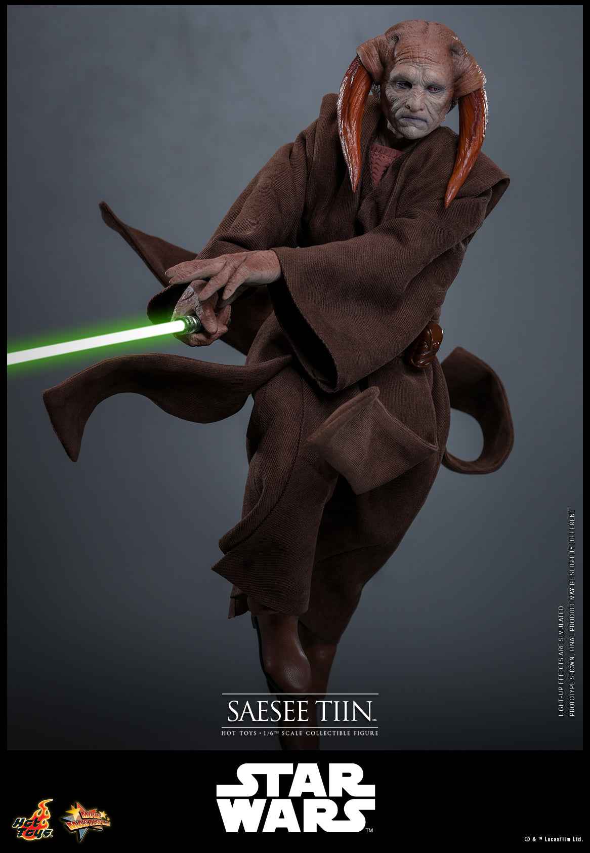 Star Wars Hot Toys Jedi Master Saesee Tiin MMS820 Licensed Action Figure