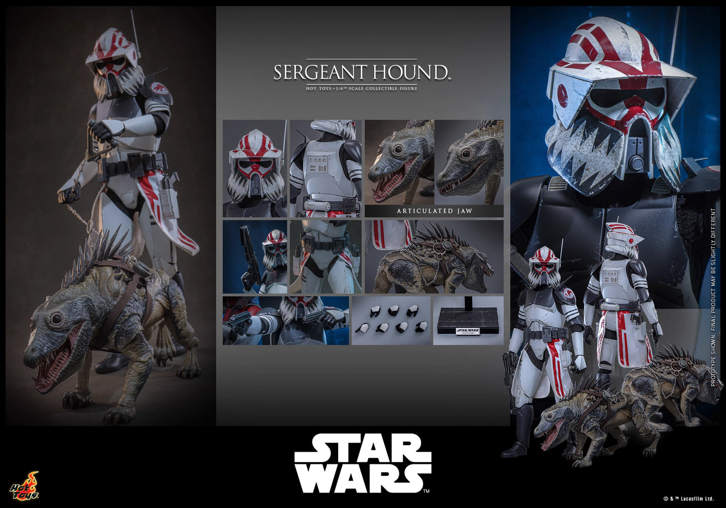 Star Wars Hot Toys Sergeant Hound TMS167 1/6 Licensed Action Figure