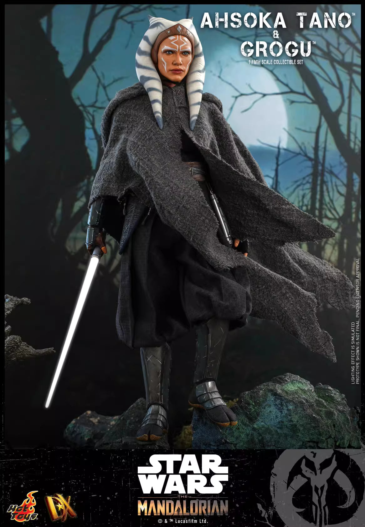 Star Wars Hot Toys The Mandalorian Ahsoka Tano & Grogu Set DX21 1/6 Licensed Action Figure