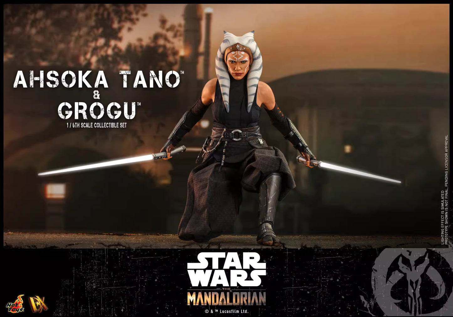 Star Wars Hot Toys The Mandalorian Ahsoka Tano & Grogu Set DX21 1/6 Licensed Action Figure
