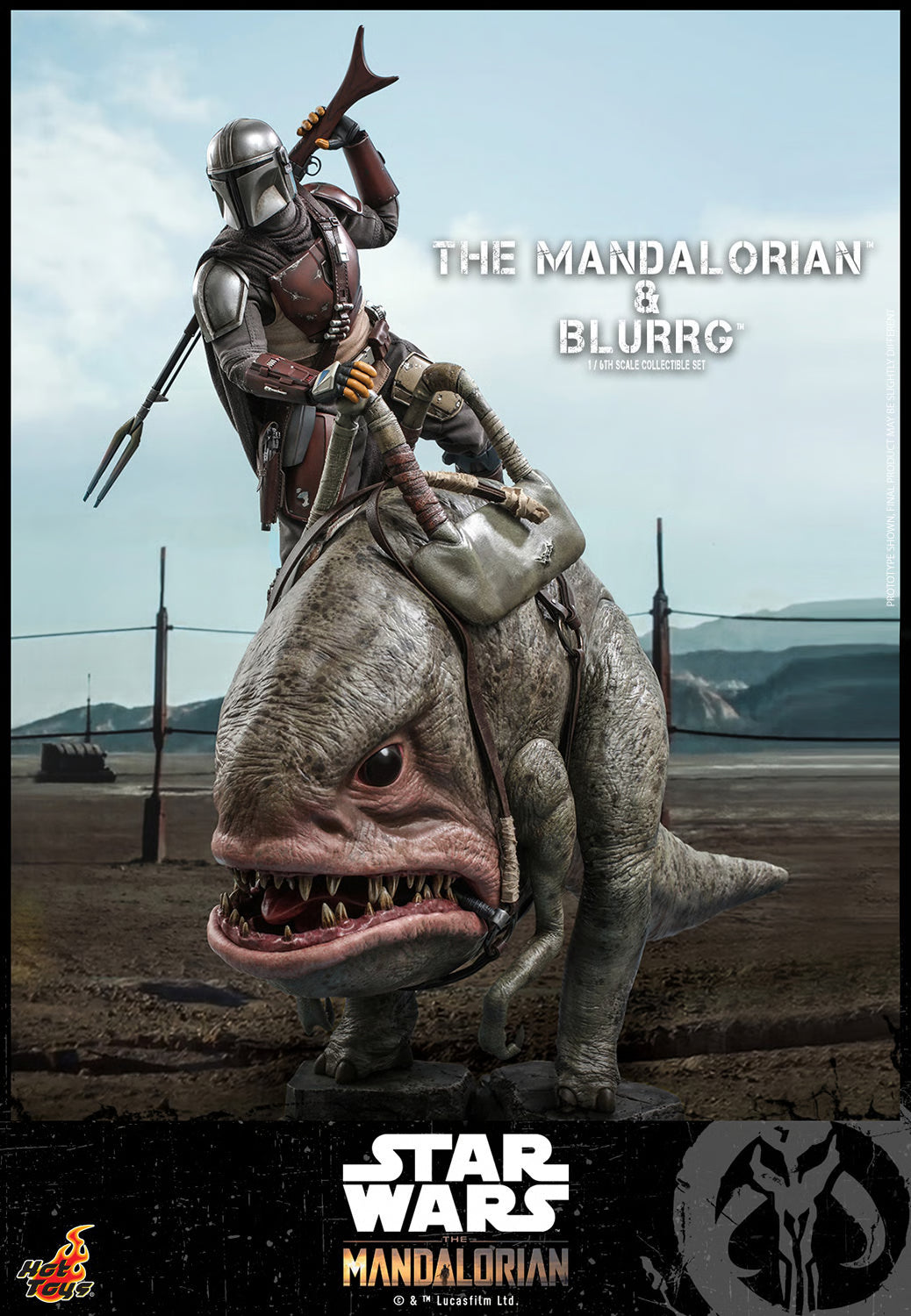 Star Wars Hot Toys The Mandalorian & Blurrg Set TMS046 1/6 Licensed Action Figure