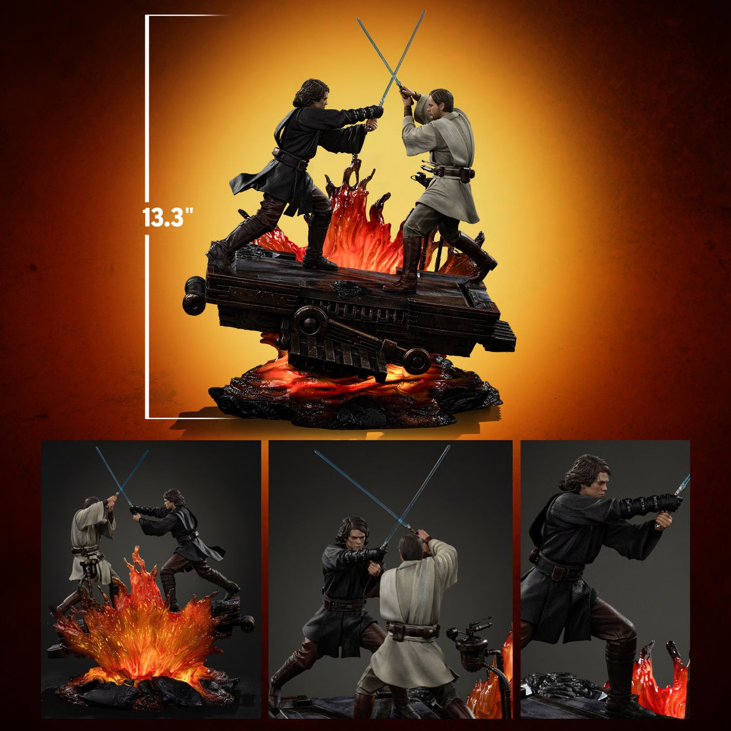 Star Wars Iron Studio Anakin vs Obi-Wan LUCSWR133225-10 1/10 Licensed Resin Statue