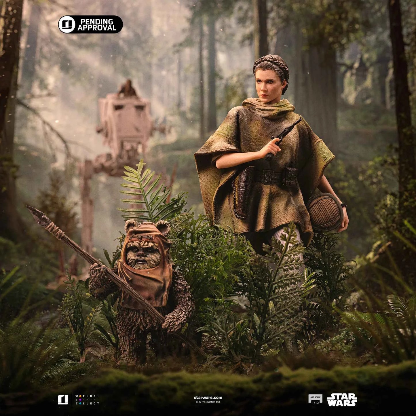 Star Wars Iron Studio Leia and Wicket LUCSWR126625-10 1/10 Licensed Resin Statue