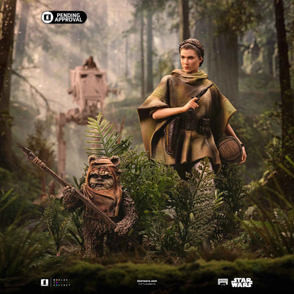 Star Wars Iron Studio Leia and Wicket LUCSWR126625-10 1/10 Licensed Resin Statue