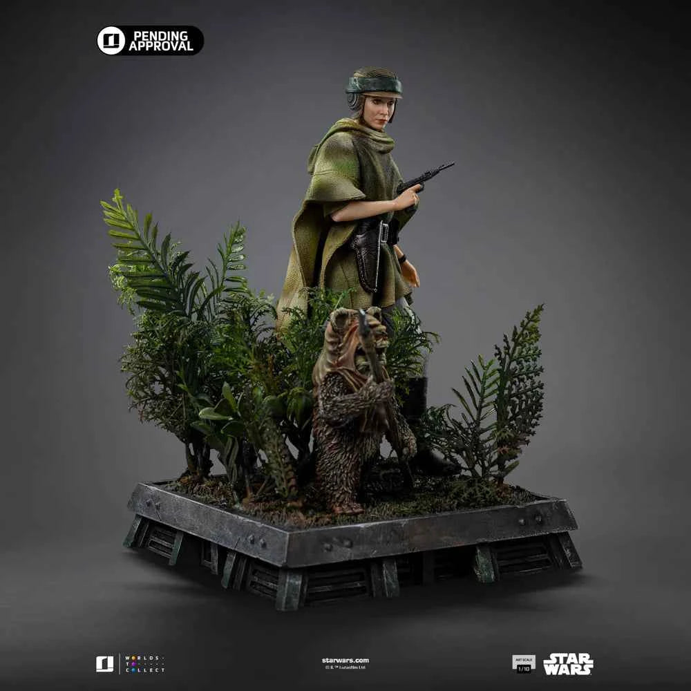 Star Wars Iron Studio Leia and Wicket LUCSWR126625-10 1/10 Licensed Resin Statue