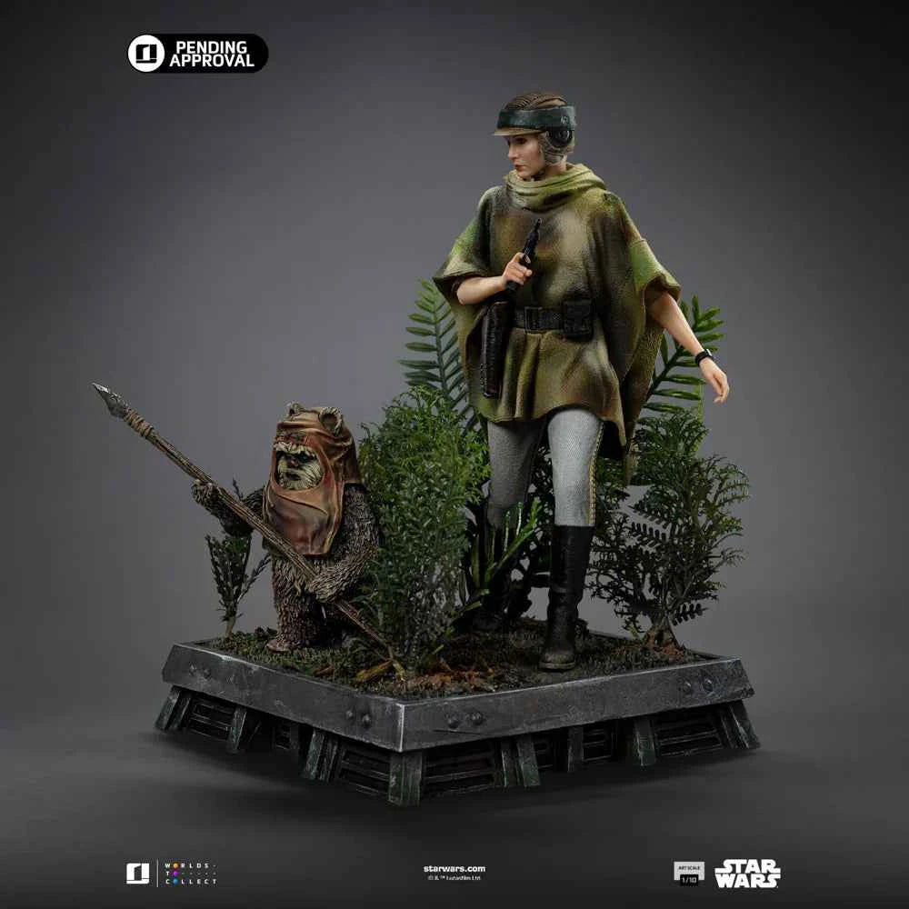Star Wars Iron Studio Leia and Wicket LUCSWR126625-10 1/10 Licensed Resin Statue