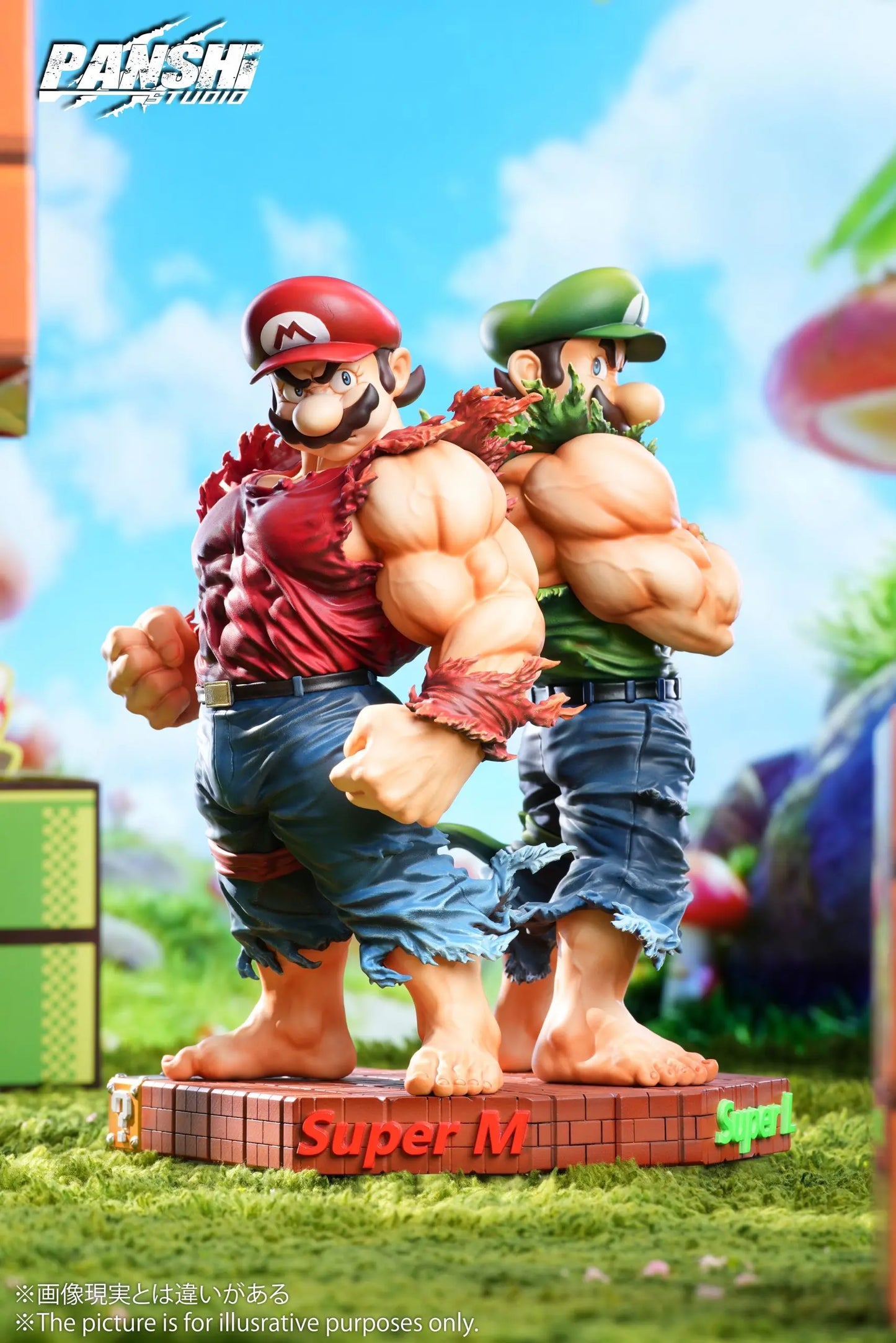 Super Mario Pan Shi Studio Mario & Luigi Resin Statue
