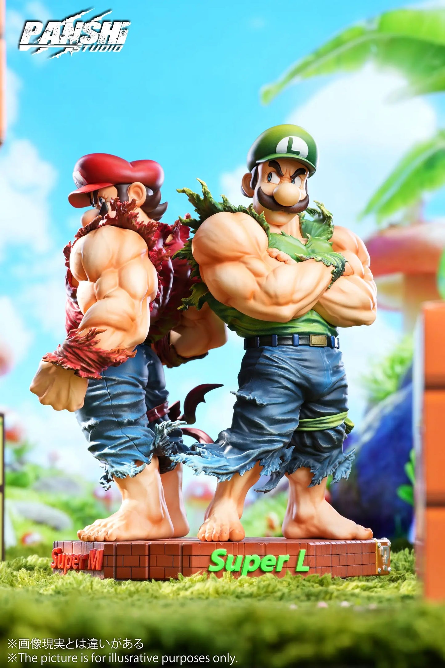 Super Mario Pan Shi Studio Mario & Luigi Resin Statue