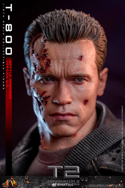 Terminator Hot Toys Terminator 2: Judgment Day T-800 Battle Damage Version 2.0 DX46 1/6 Licensed Action Figure