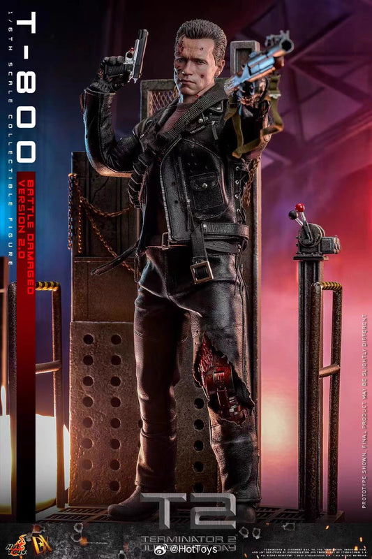 Terminator Hot Toys Terminator 2: Judgment Day T-800 Battle Damage Version 2.0 DX46 1/6 Licensed Action Figure