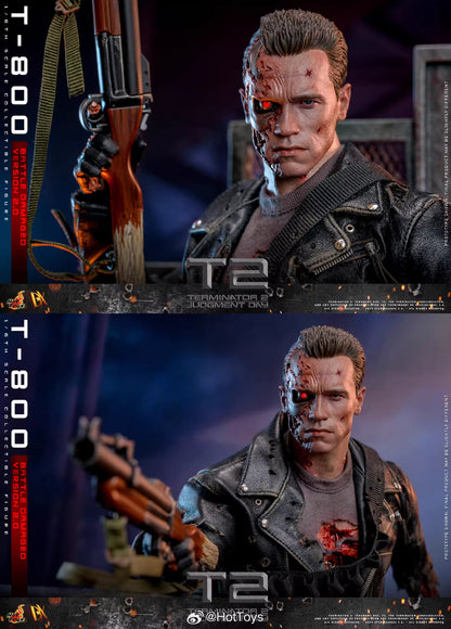 Terminator Hot Toys Terminator 2: Judgment Day T-800 Battle Damage Version 2.0 DX46 1/6 Licensed Action Figure