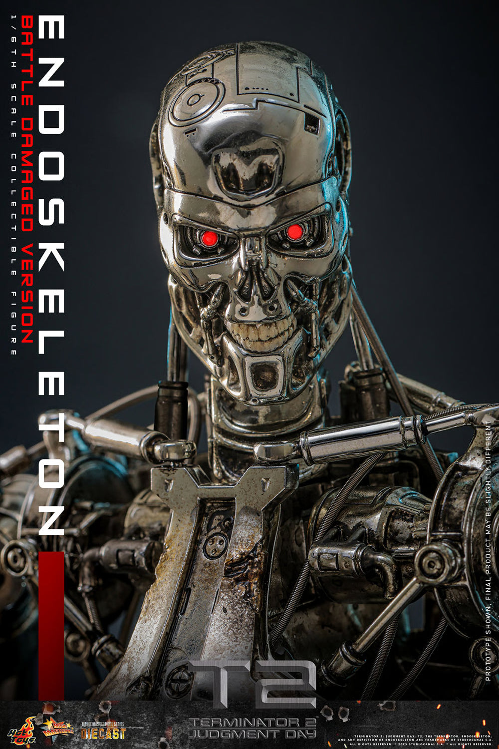 Terminator Hot Toys Terminator 2: Judgment Day T-800 Endoskeleton (Battle Damaged Version) Licensed Action Figure