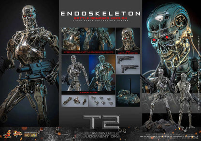 Terminator Hot Toys Terminator 2: Judgment Day T-800 Endoskeleton (Battle Damaged Version) Licensed Action Figure