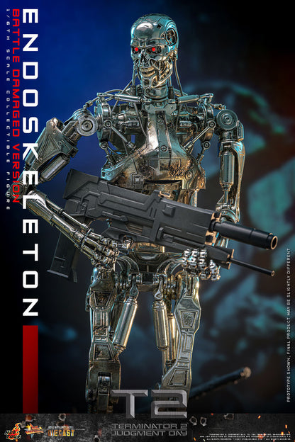 Terminator Hot Toys Terminator 2: Judgment Day T-800 Endoskeleton (Battle Damaged Version) Licensed Action Figure (PayPal Fees and Shipping Costs Included)