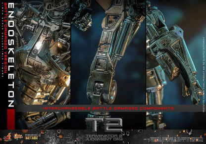 Terminator Hot Toys Terminator 2: Judgment Day T-800 Endoskeleton (Battle Damaged Version) Licensed Action Figure