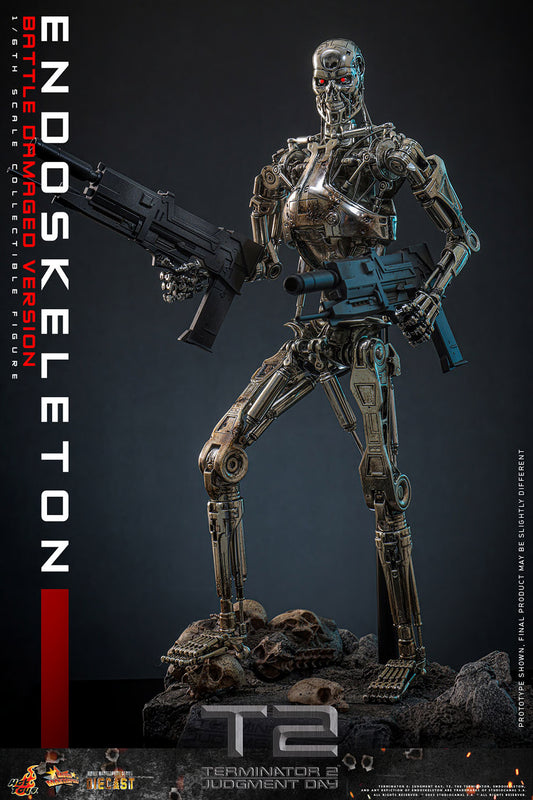 Terminator Hot Toys Terminator 2: Judgment Day T-800 Endoskeleton (Battle Damaged Version) Licensed Action Figure