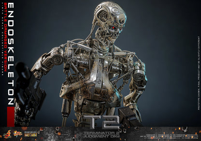 Terminator Hot Toys Terminator 2: Judgment Day T-800 Endoskeleton (Battle Damaged Version) Licensed Action Figure (PayPal Fees and Shipping Costs Included)