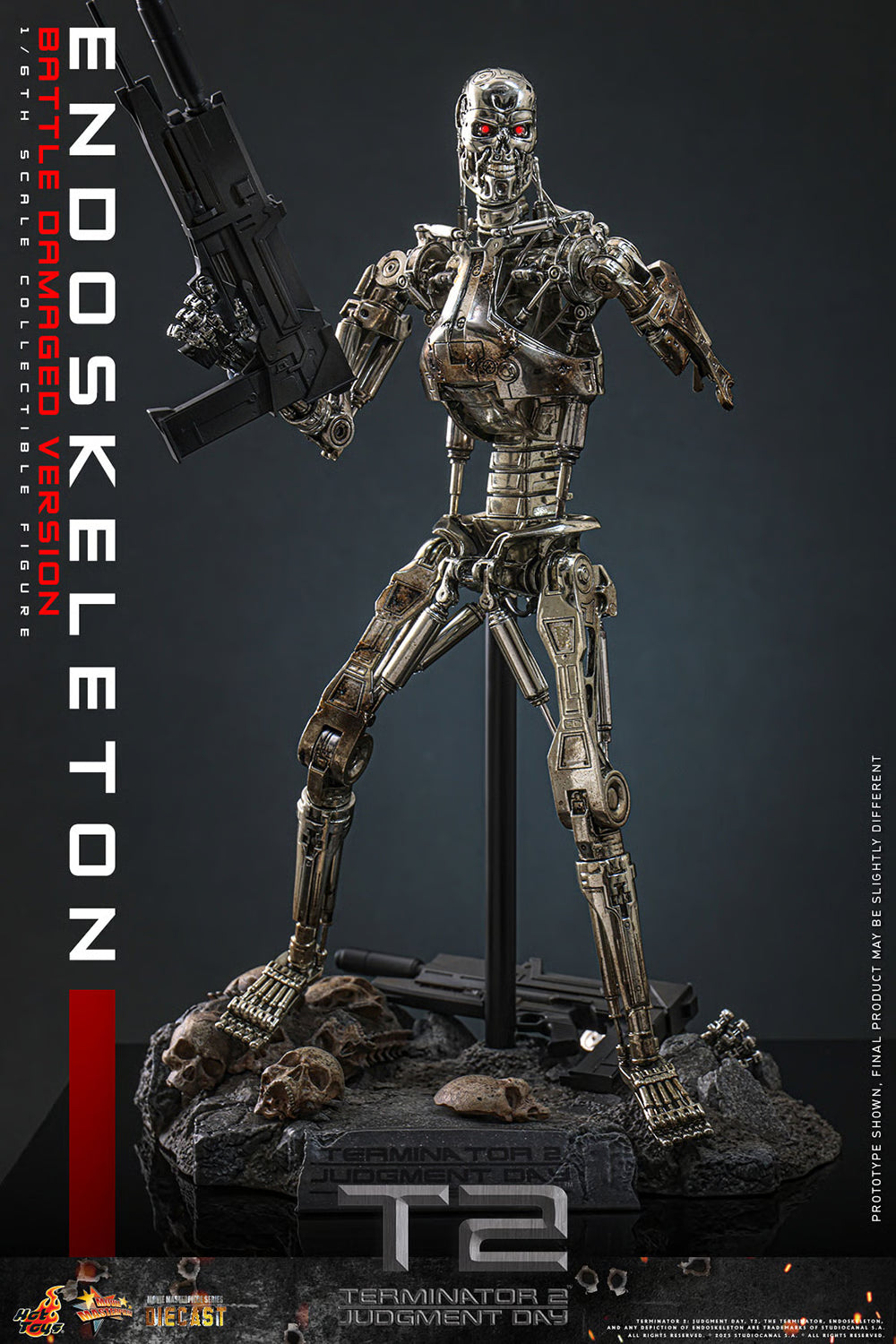 Terminator Hot Toys Terminator 2: Judgment Day T-800 Endoskeleton (Battle Damaged Version) Licensed Action Figure