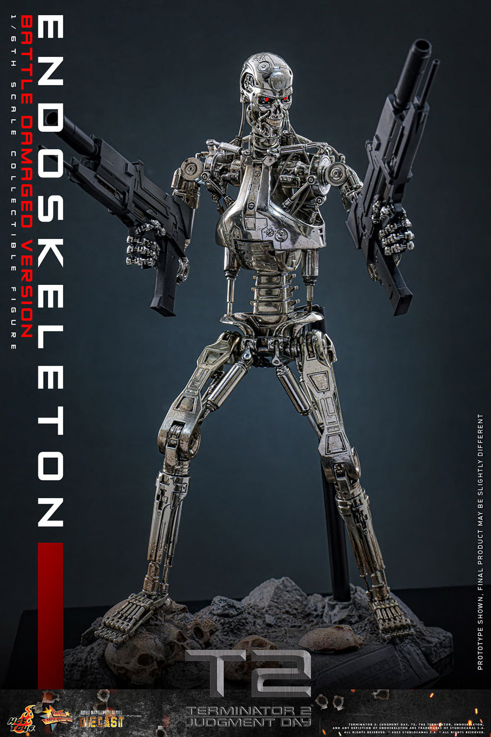 Terminator Hot Toys Terminator 2: Judgment Day T-800 Endoskeleton (Battle Damaged Version) Licensed Action Figure