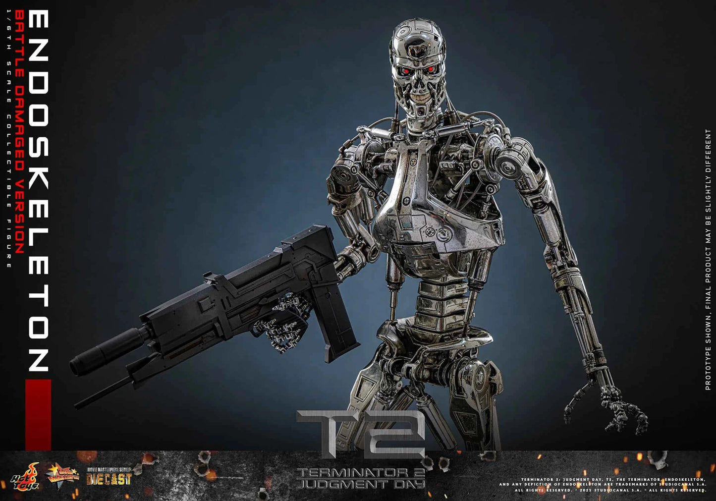Terminator Hot Toys Terminator 2: Judgment Day T-800 Endoskeleton (Battle Damaged Version) Licensed Action Figure