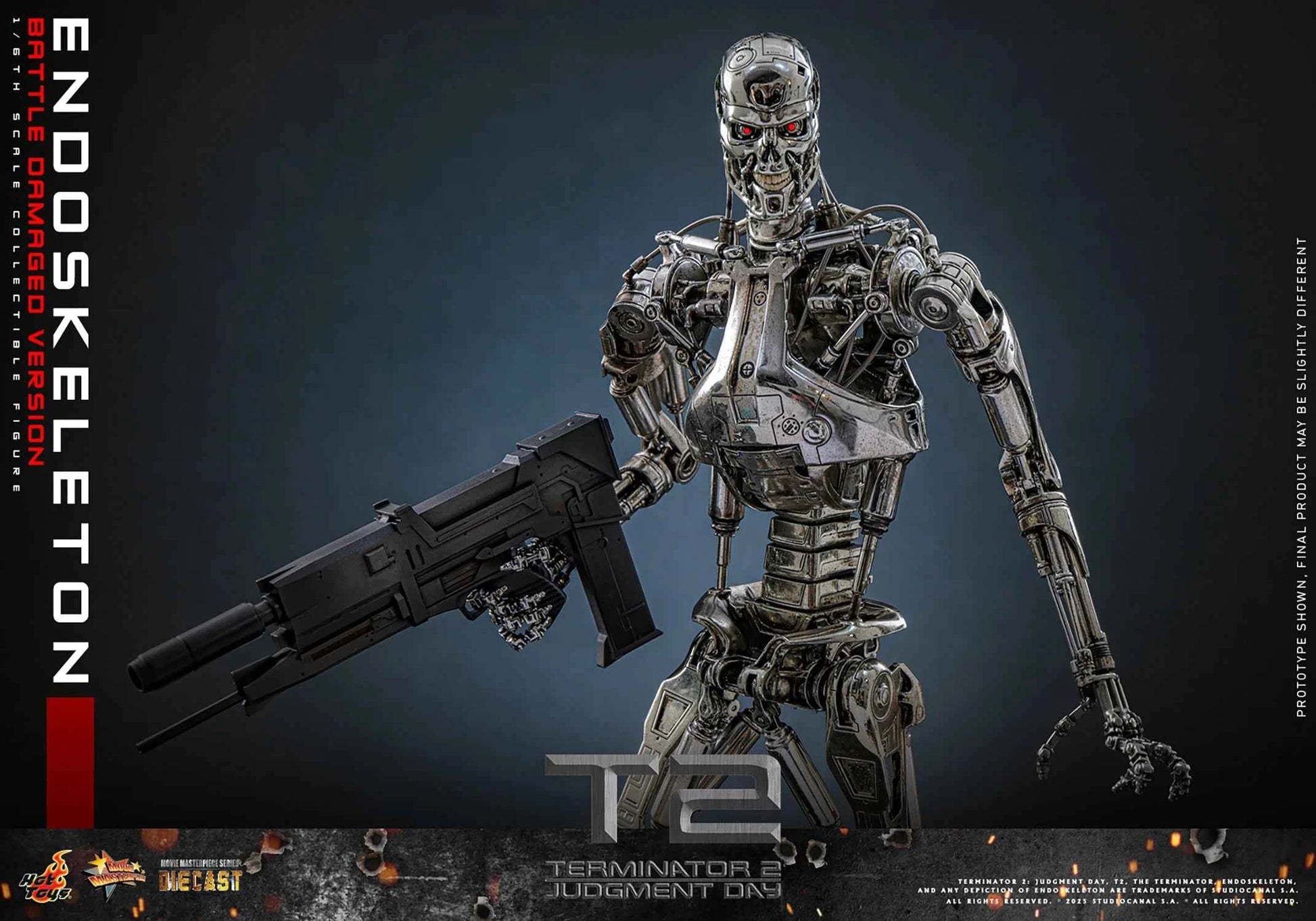 Terminator Hot Toys Terminator 2: Judgment Day T-800 Endoskeleton (Battle Damaged Version) Licensed Action Figure