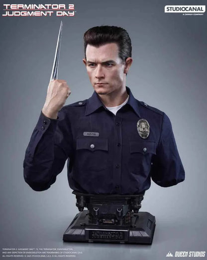 Terminator Queen Studios Terminator 2 T-1000 Life-Size Bust Licensed Resin Statue