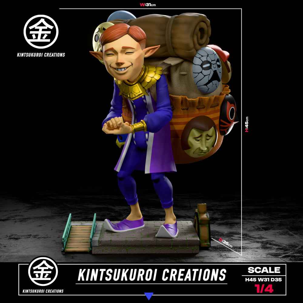 The Legend of Zelda Kintsukuroi Creations Happy & Angry Mask Salesman 1/4 Resin Statue