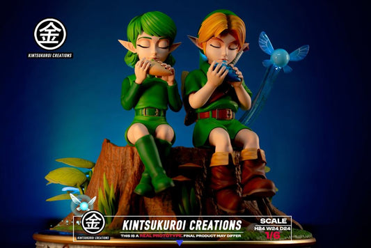 The Legend of Zelda Kintsukuroi Creations Link & Saria Diorama Resin Statue