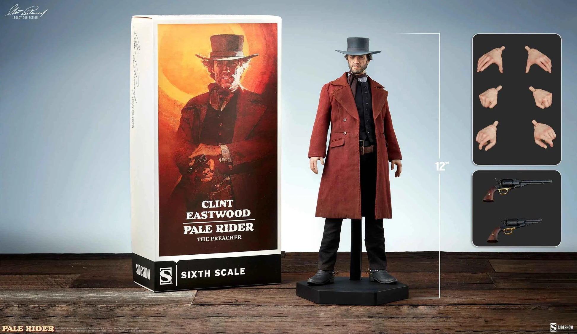 The Pale Rider Sideshow Collectibles Preacher (Clint Eastwood) 100453 1/6 Licensed Action Figure