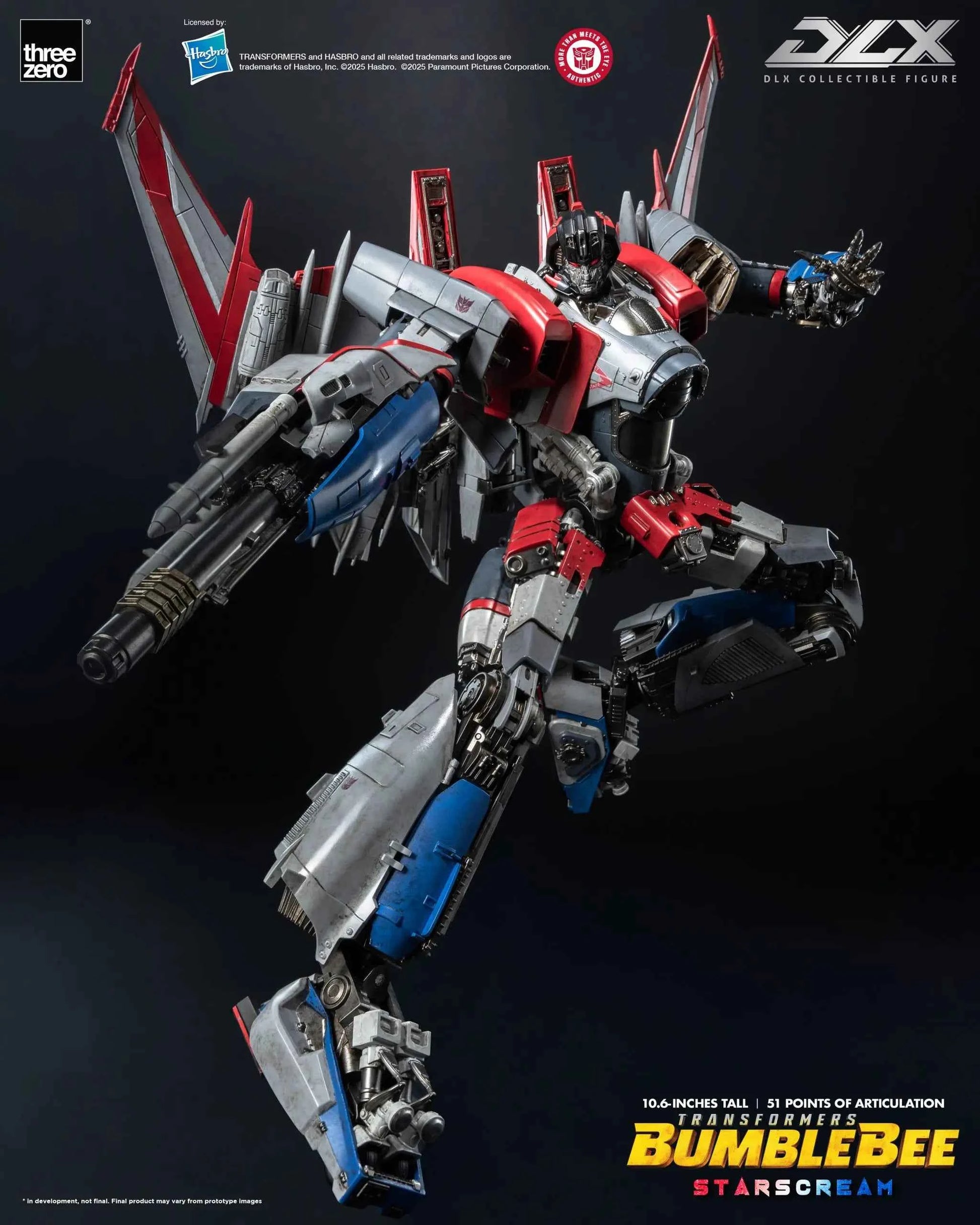 Transformers Threezero Bumblebee DLX Starscream 3Z09430W0 Licensed Action Figure