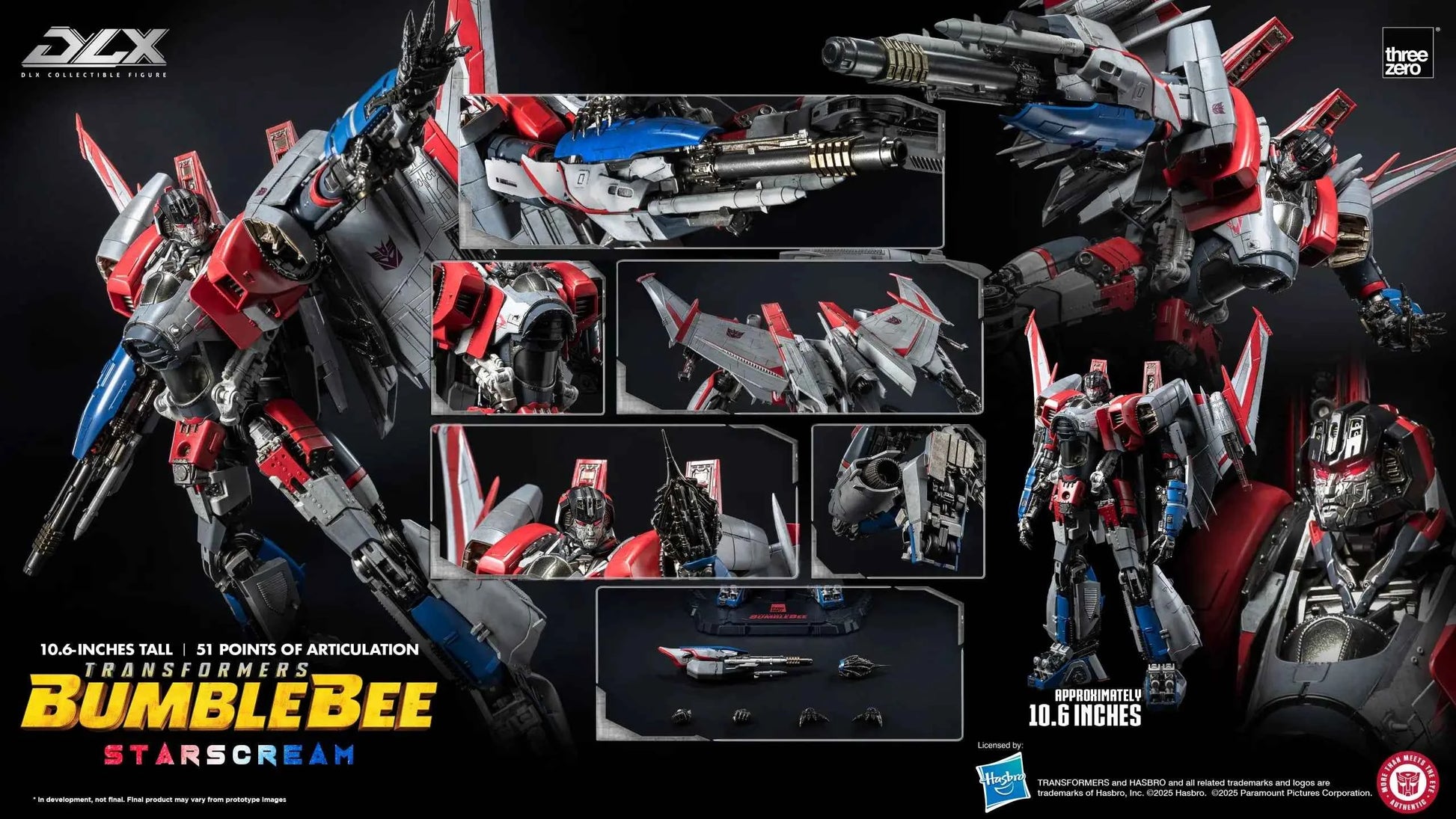 Transformers Threezero Bumblebee DLX Starscream 3Z09430W0 Licensed Action Figure