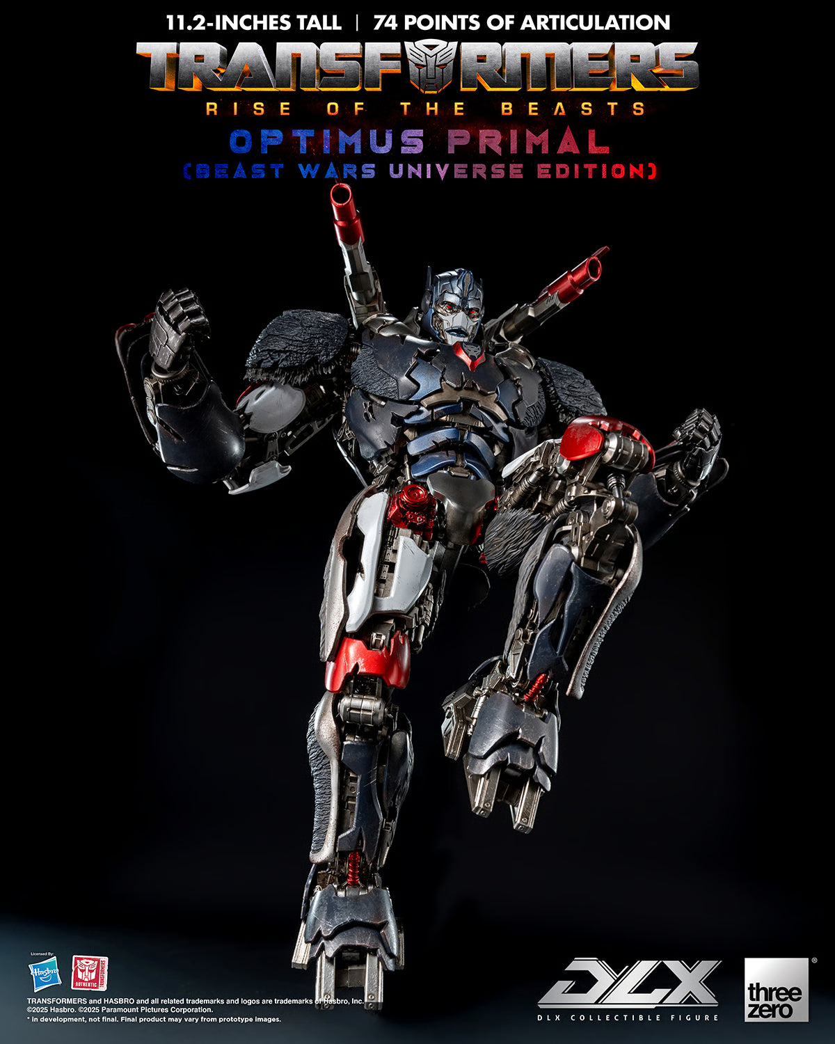 Transformers Threezero Rise of the Beasts DLX Optimus Primal 3Z08850W0 Licensed Action Figure
