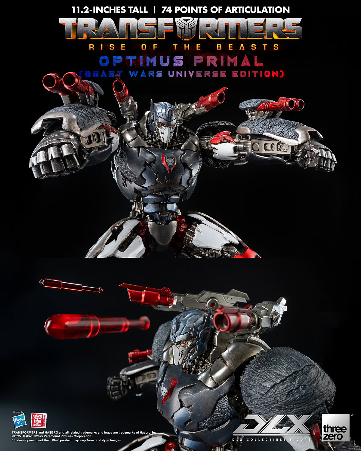 Transformers Threezero Rise of the Beasts DLX Optimus Primal 3Z08850W0 Licensed Action Figure