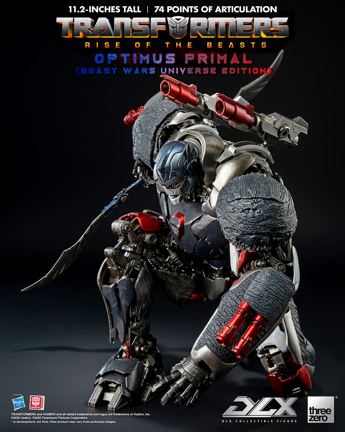 Transformers Threezero Rise of the Beasts DLX Optimus Primal 3Z08850W0 Licensed Action Figure