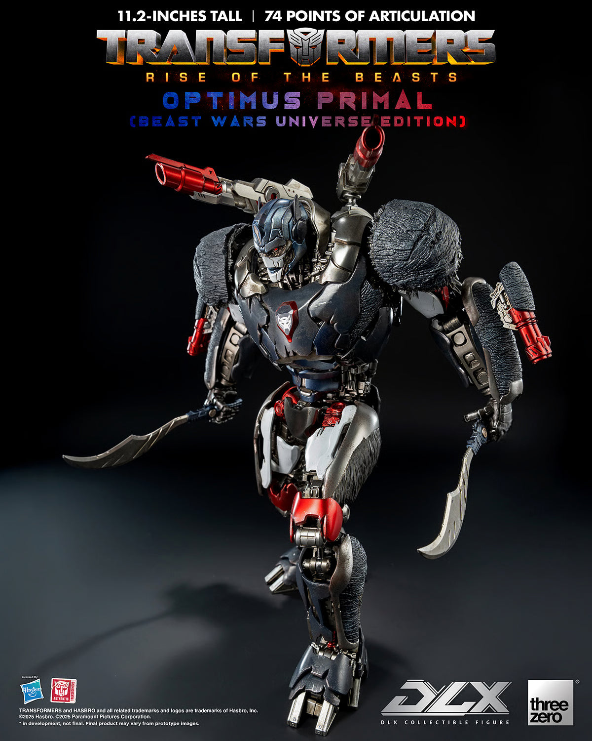 Transformers Threezero Rise of the Beasts DLX Optimus Primal 3Z08850W0 Licensed Action Figure