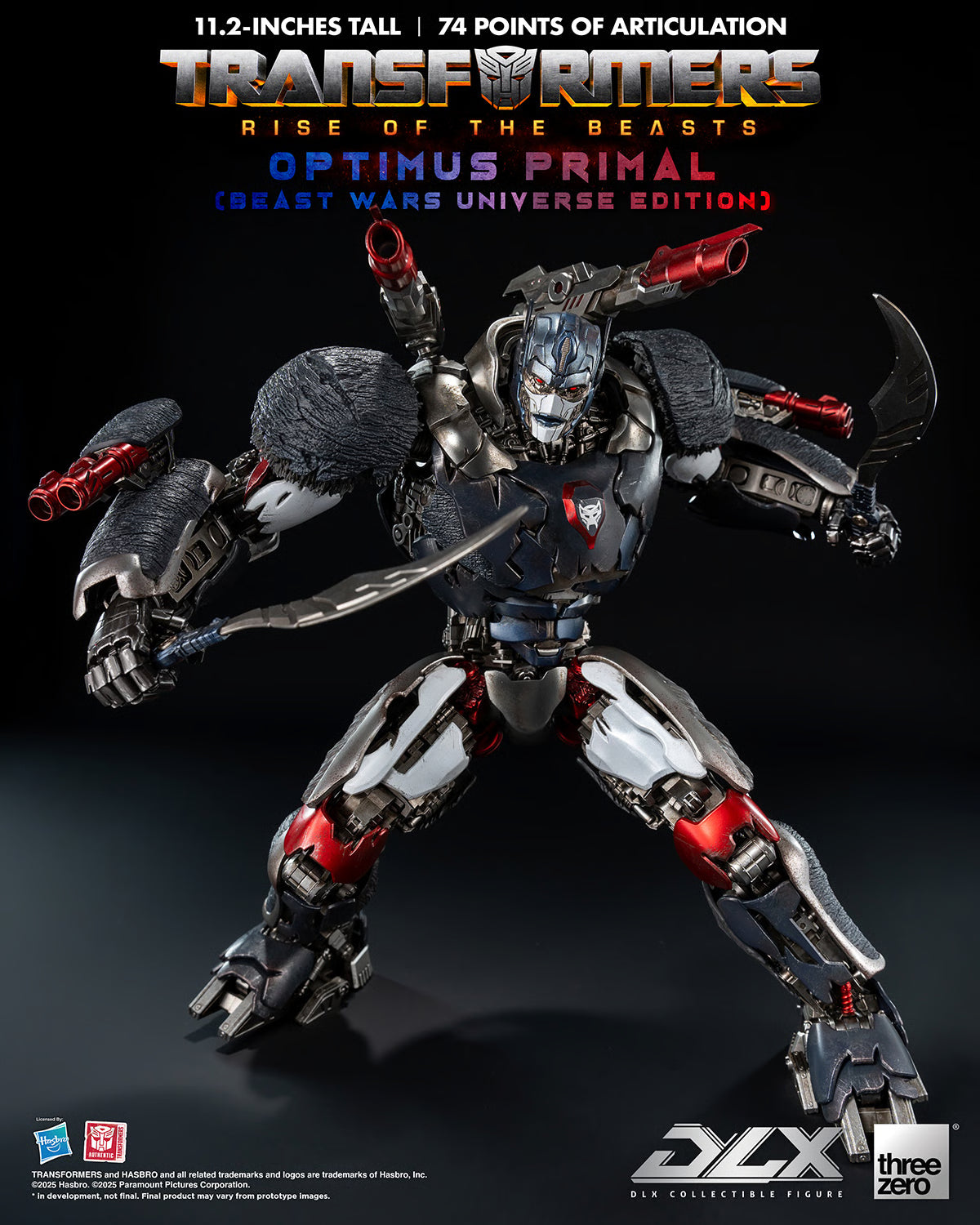 Transformers Threezero Rise of the Beasts DLX Optimus Primal 3Z08850W0 Licensed Action Figure