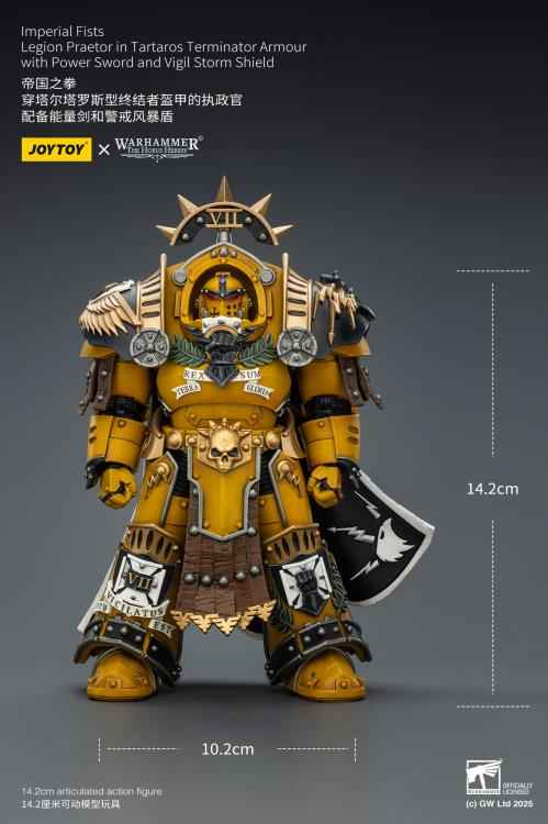 Warhammer Series JOYTOY Imperial Fist Praetor in Tartaros Terminator Armor JT03295 1/18 Licensed Action Figure