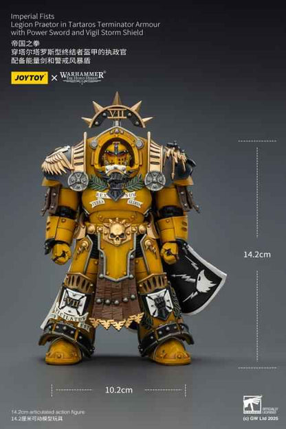 Warhammer Series JOYTOY Imperial Fist Praetor in Tartaros Terminator Armor JT03295 1/18 Licensed Action Figure