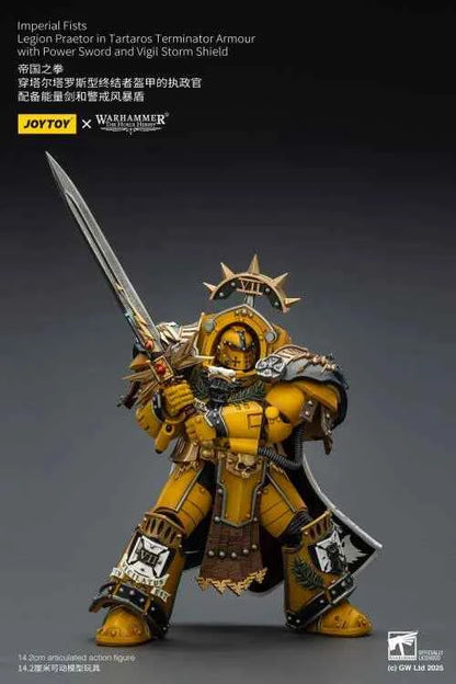 Warhammer Series JOYTOY Imperial Fist Praetor in Tartaros Terminator Armor JT03295 1/18 Licensed Action Figure