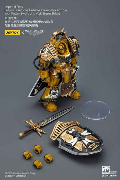Warhammer Series JOYTOY Imperial Fist Praetor in Tartaros Terminator Armor JT03295 1/18 Licensed Action Figure