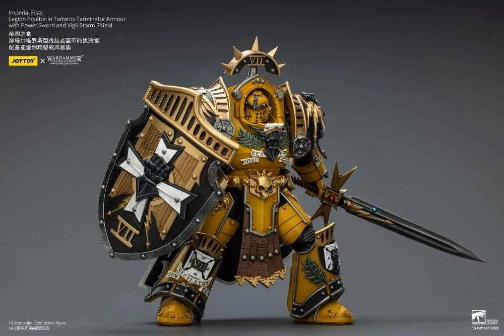 Warhammer Series JOYTOY Imperial Fist Praetor in Tartaros Terminator Armor JT03295 1/18 Licensed Action Figure