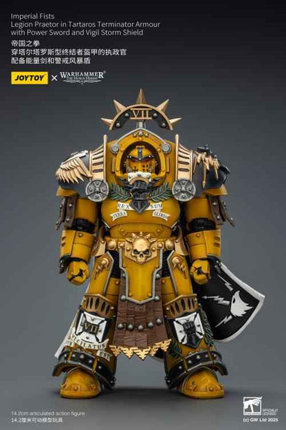 Warhammer Series JOYTOY Imperial Fist Praetor in Tartaros Terminator Armor JT03295 1/18 Licensed Action Figure