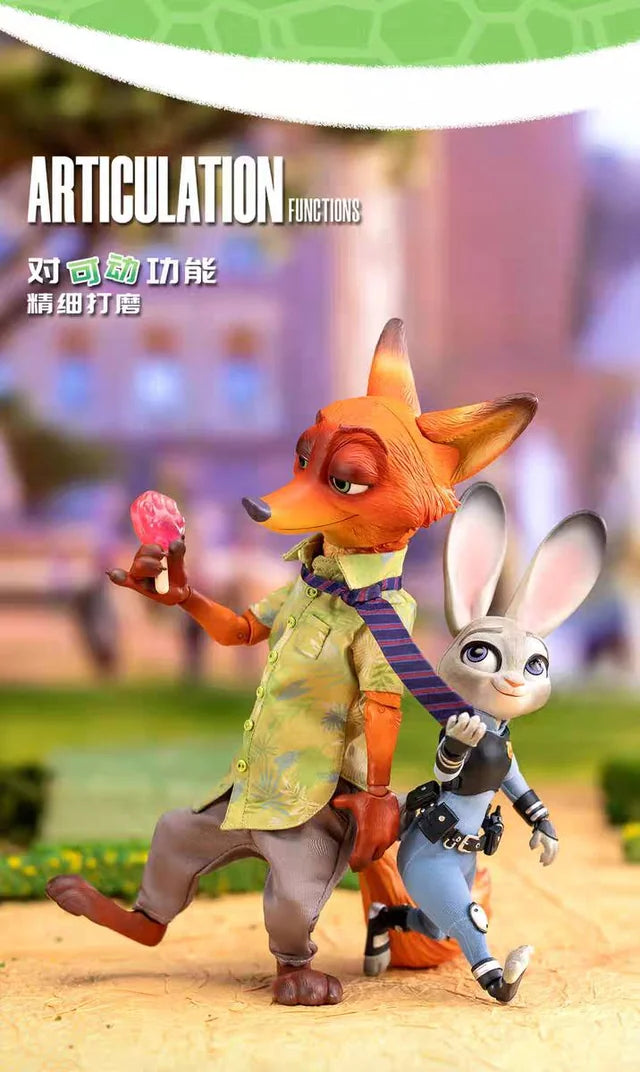 Zootopia GONG Studio Nick Wilde with Judy Hopps Set Licensed Resin Statue