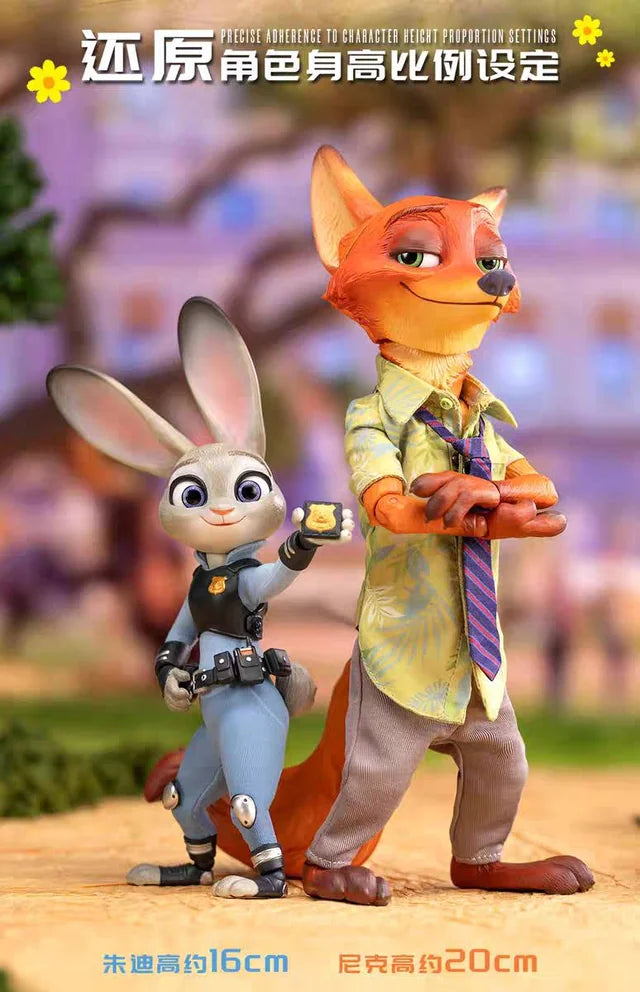Zootopia GONG Studio Nick Wilde with Judy Hopps Set Licensed Resin Statue