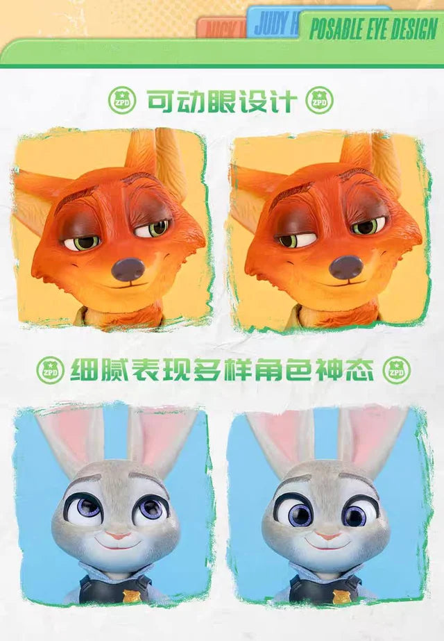 Zootopia GONG Studio Nick Wilde with Judy Hopps Set Licensed Resin Statue