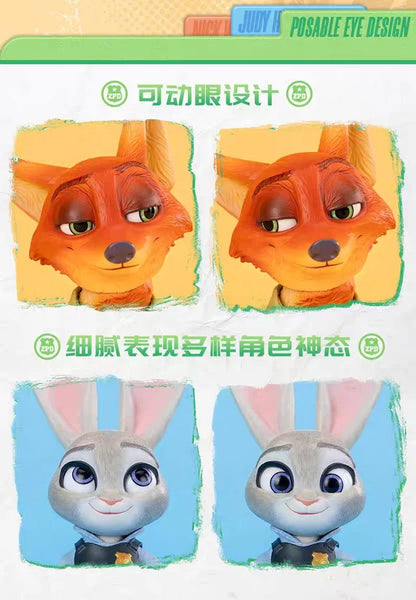 Zootopia GONG Studio Nick Wilde with Judy Hopps Set Licensed Resin Statue