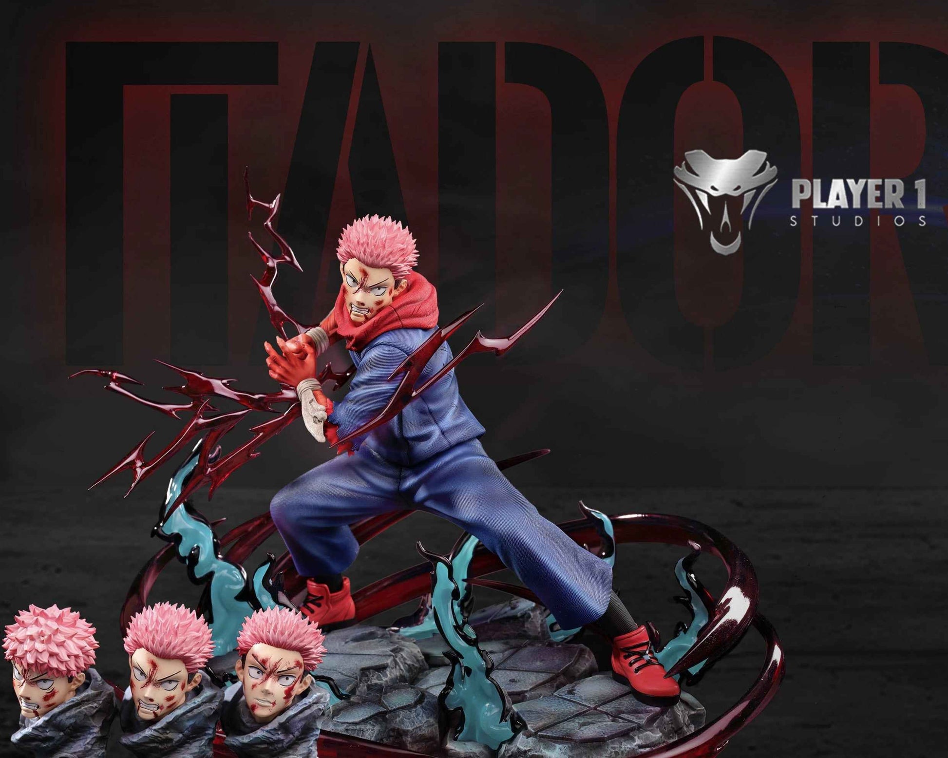 Jujutsu Kaisen Player 1 Studio Yuji Itadori Black Flash Resin Statue