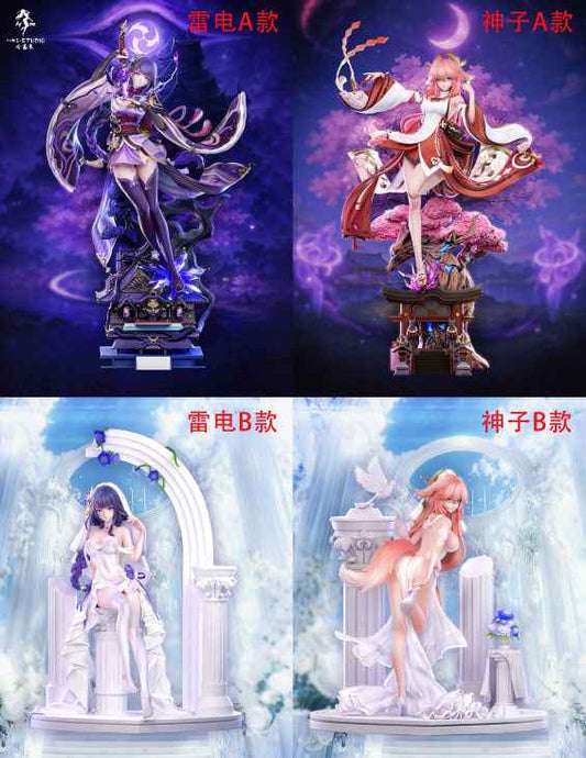 Genshin Impact Hakimi Studio Raiden Shogun & Yae Miko Resin Statue